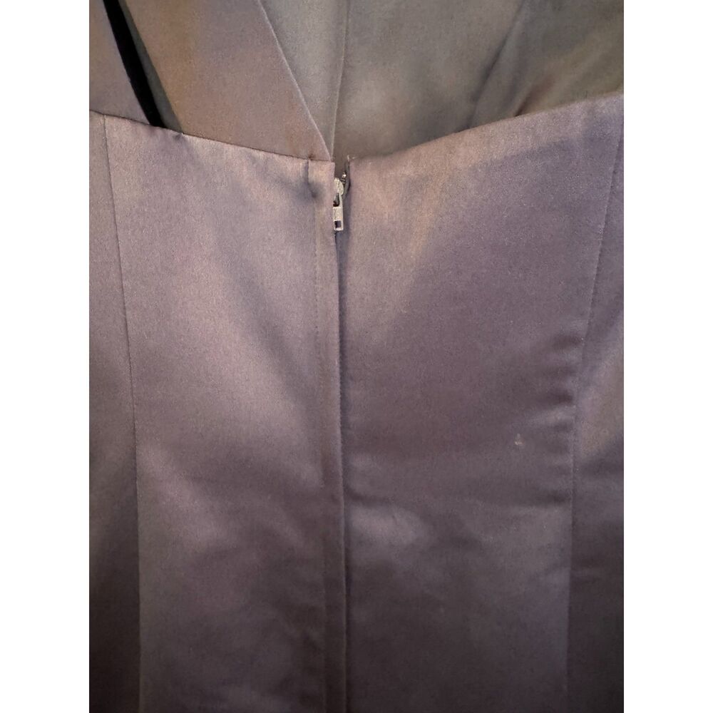 David's Bridal Navy One-Shoulder Formal Gown Sz. 10 NWT Rhinestone Maxi Dress - Picture 10 of 11